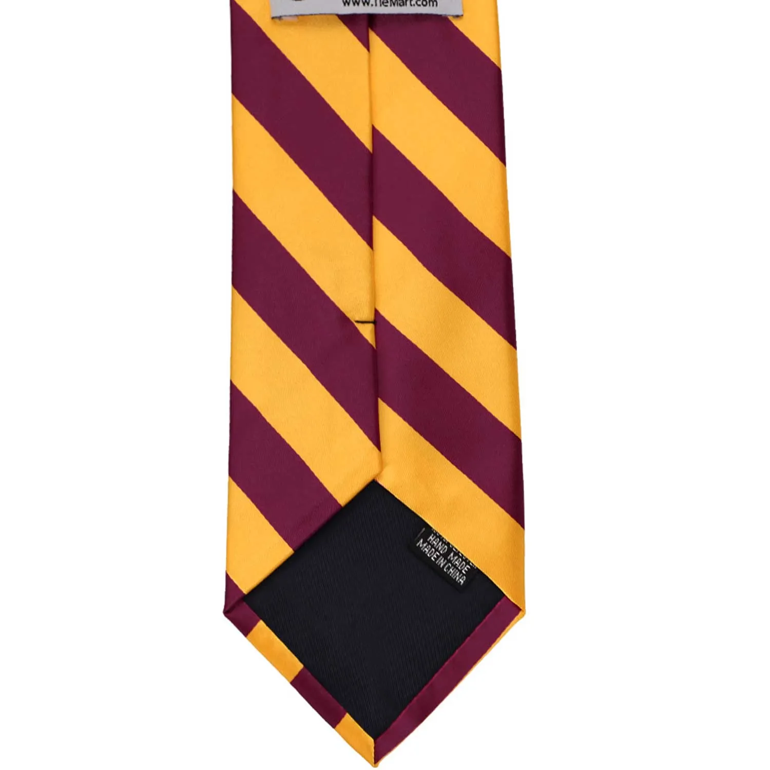 Raspberry and Golden Yellow Extra Long Striped Tie sold by TieMart product image thumbnail 4