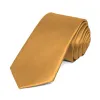 Antique Gold Slim Solid Color Necktie, 2.5" Width sold by TieMart