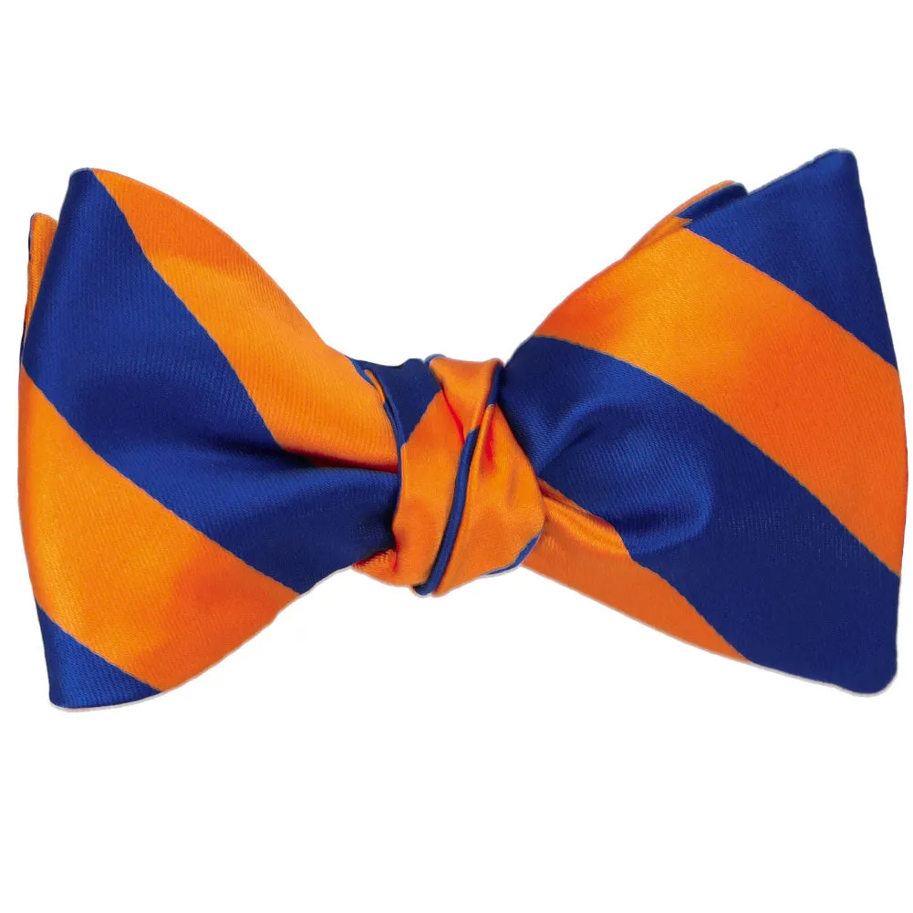 Royal Blue and Orange Striped Self-Tie Bow Tie sold by TieMart product image thumbnail 2