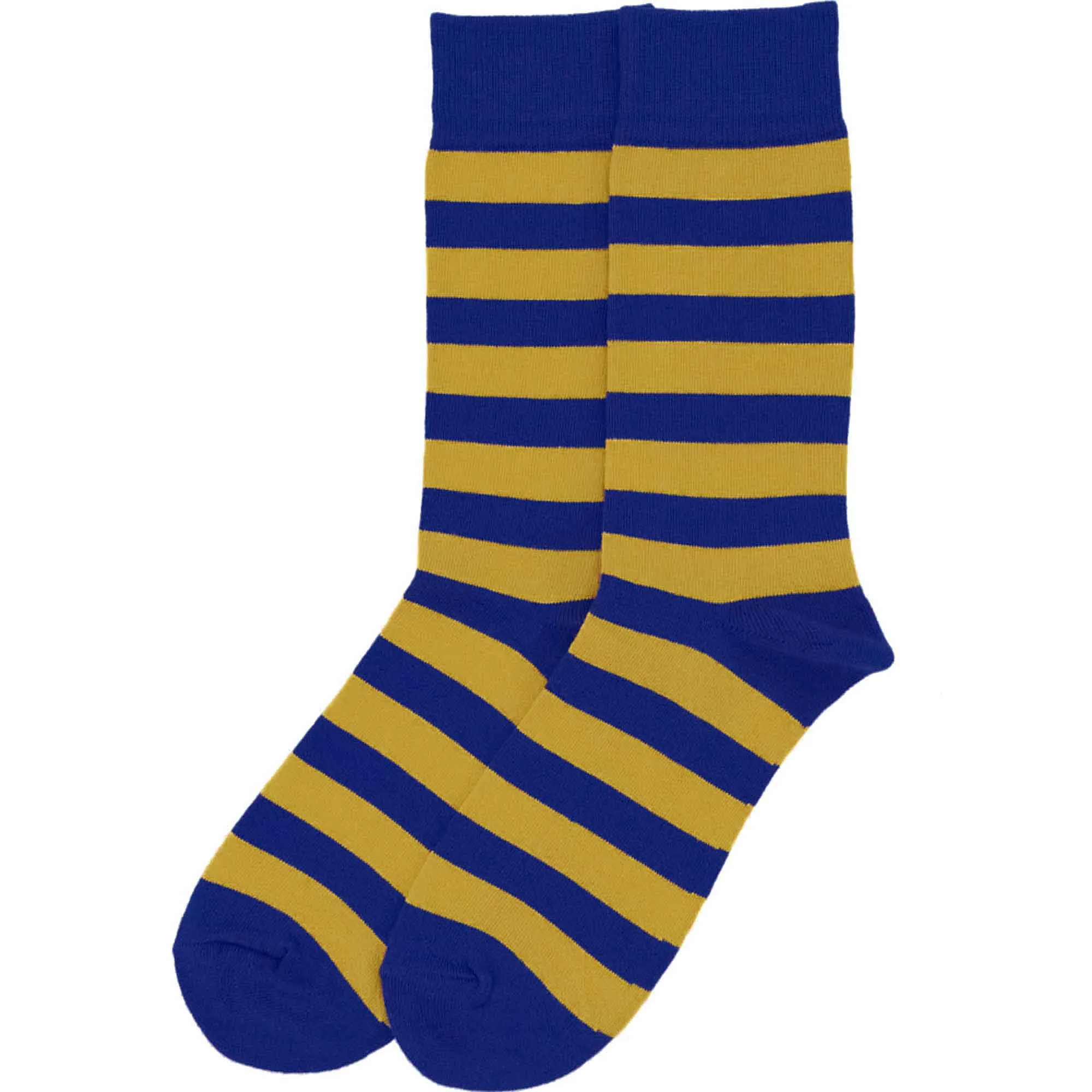 Men's Royal Blue and Gold Striped Socks sold by TieMart product image thumbnail 3