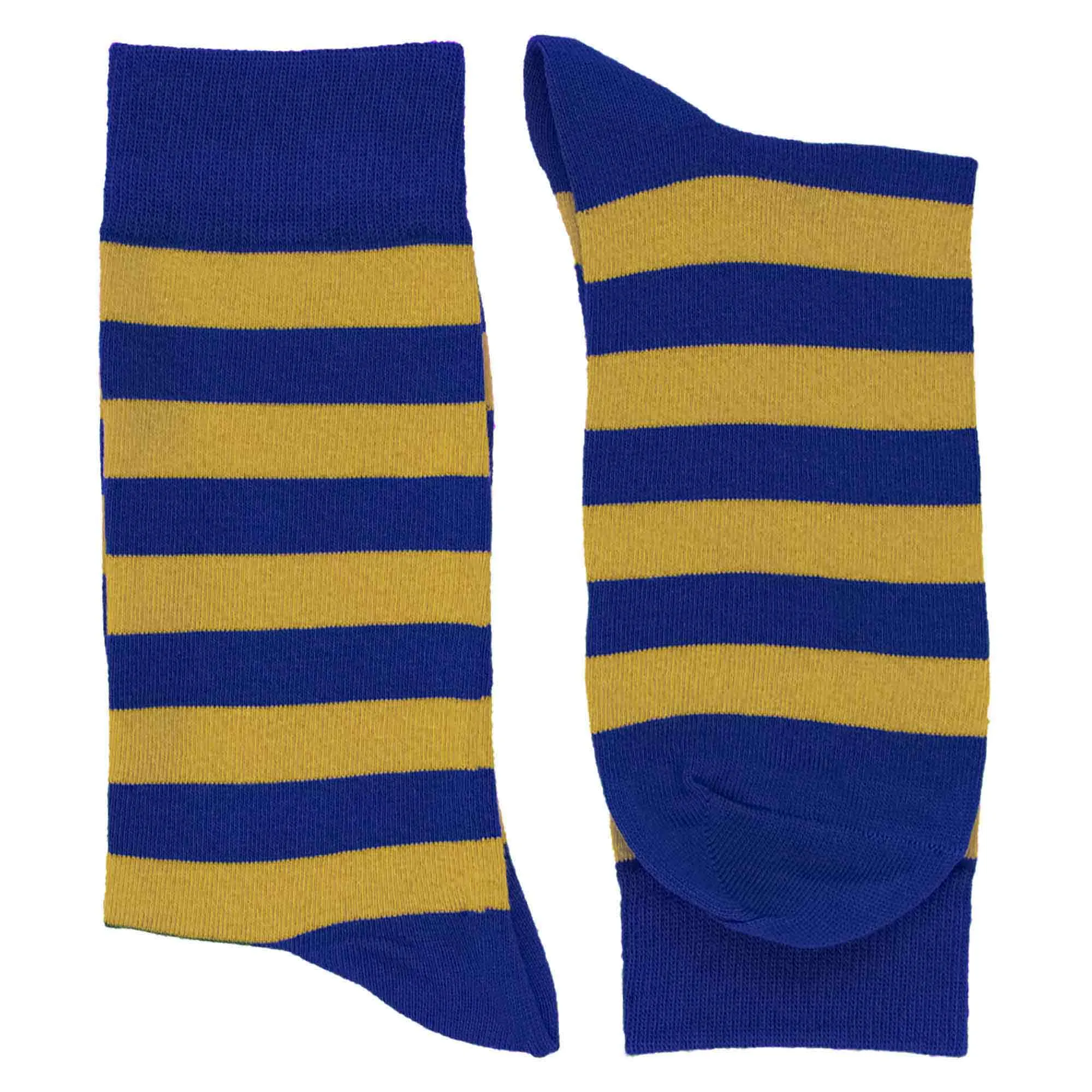 Men's Royal Blue and Gold Striped Socks sold by TieMart product image thumbnail 2