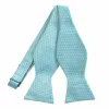 Bright Blue Groomsmen Lattice Cotton/Silk Self-Tie Bow Tie sold by TieMart