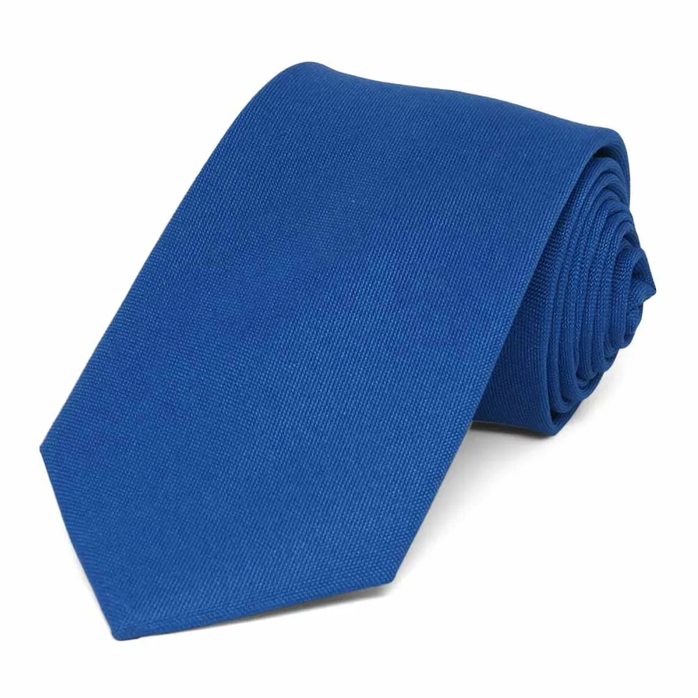 Cobalt Blue Matte Finish Necktie, 3" Width sold by TieMart
