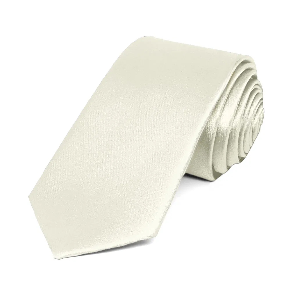 Pearl Slim Solid Color Necktie, 2.5" Width sold by TieMart