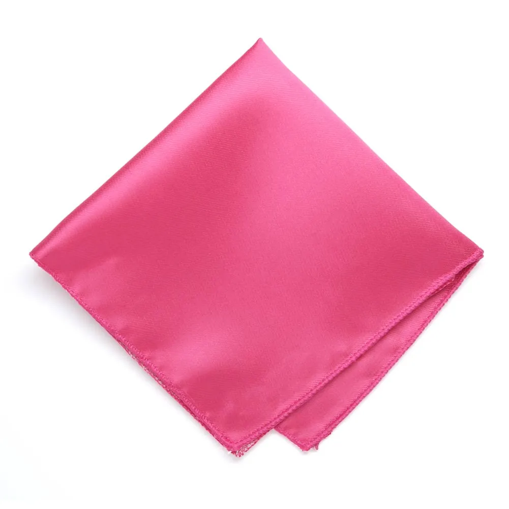 Hot Pink Solid Color Pocket Square sold by TieMart