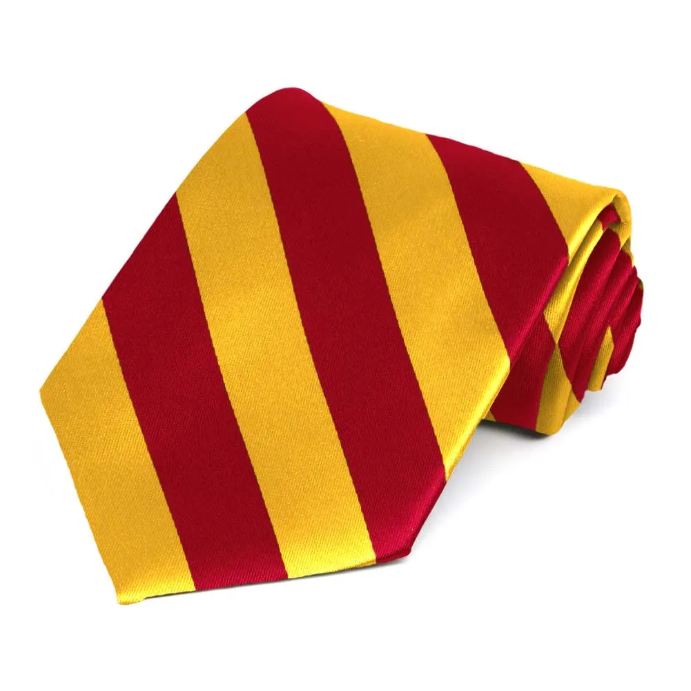 Red and Golden Yellow Striped Tie sold by TieMart