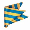 Peacock Blue and Golden Yellow Striped Pocket Square sold by TieMart