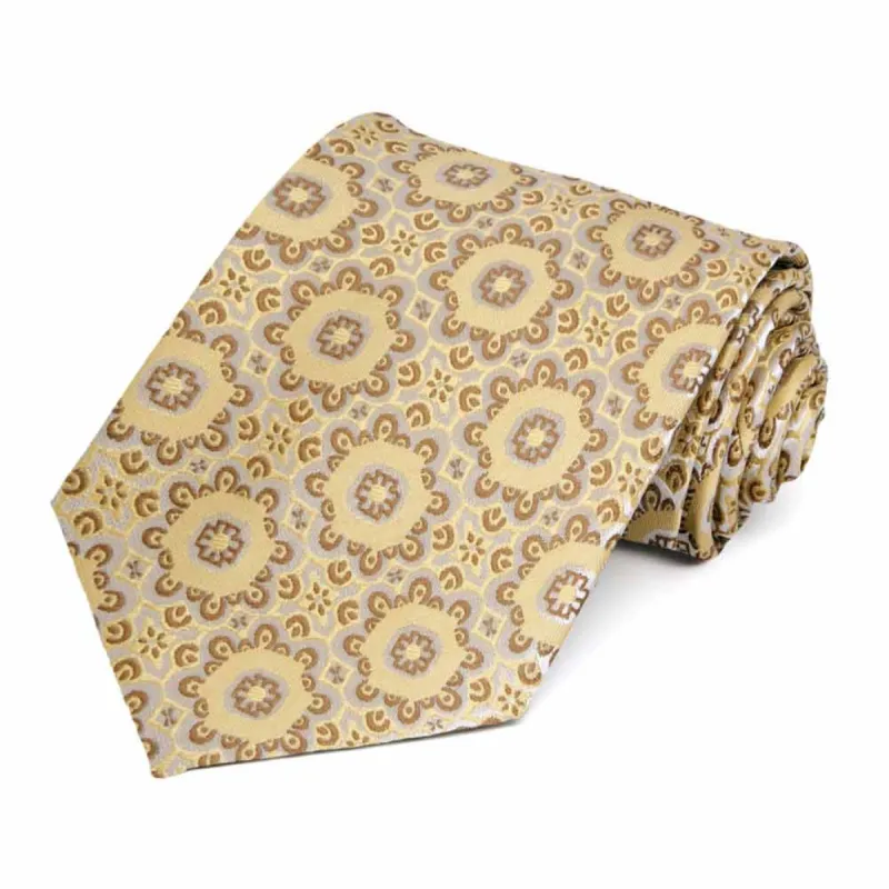 Straw Emma Floral Pattern Extra Long Necktie sold by TieMart