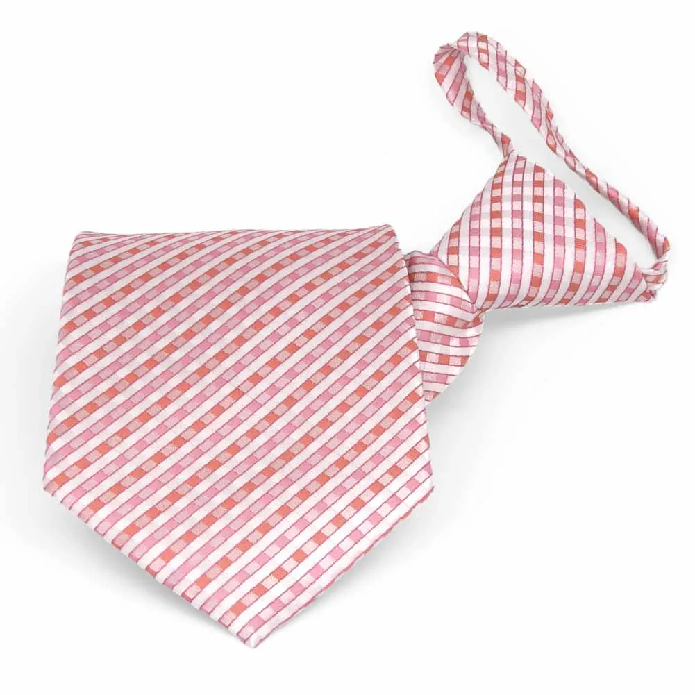 Perfect Pink George Plaid Zipper Tie sold by TieMart