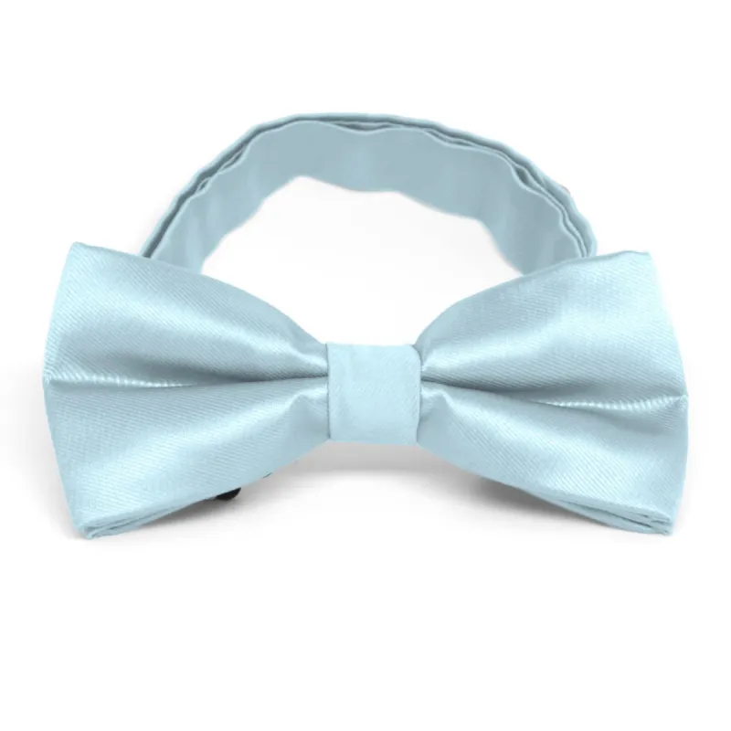 Powder Blue Band Collar Bow Tie sold by TieMart