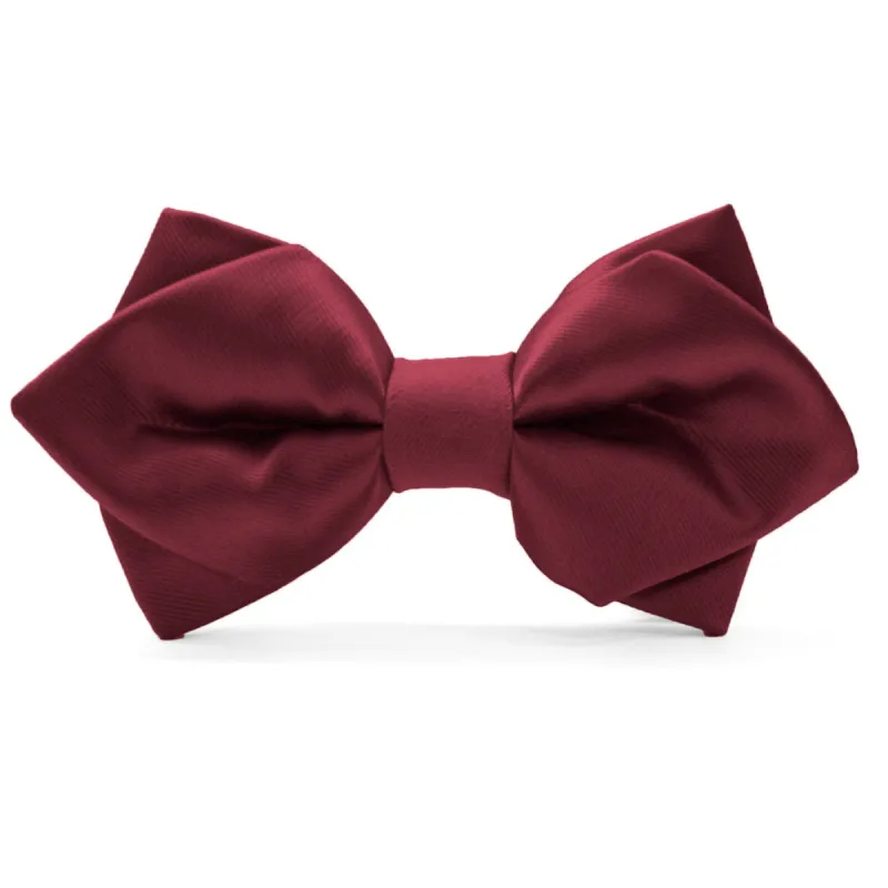 Burgundy Diamond Tip Bow Tie sold by TieMart