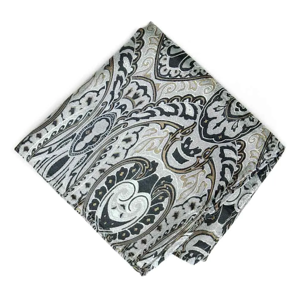 Ottawa Paisley Silk Pocket Square sold by TieMart