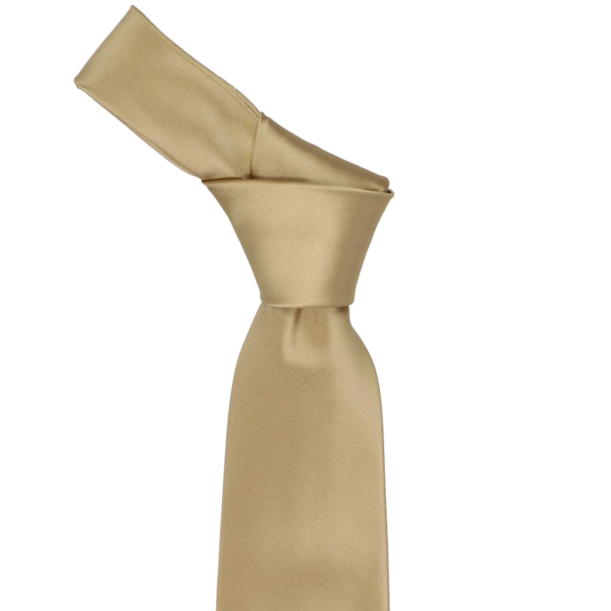 Golden Champagne Premium Solid Color Necktie sold by TieMart product image thumbnail 2