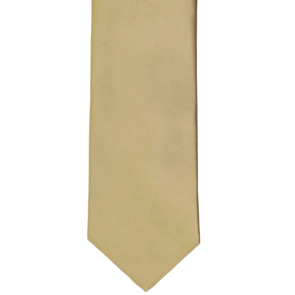 Golden Champagne Premium Solid Color Necktie sold by TieMart product image thumbnail 3
