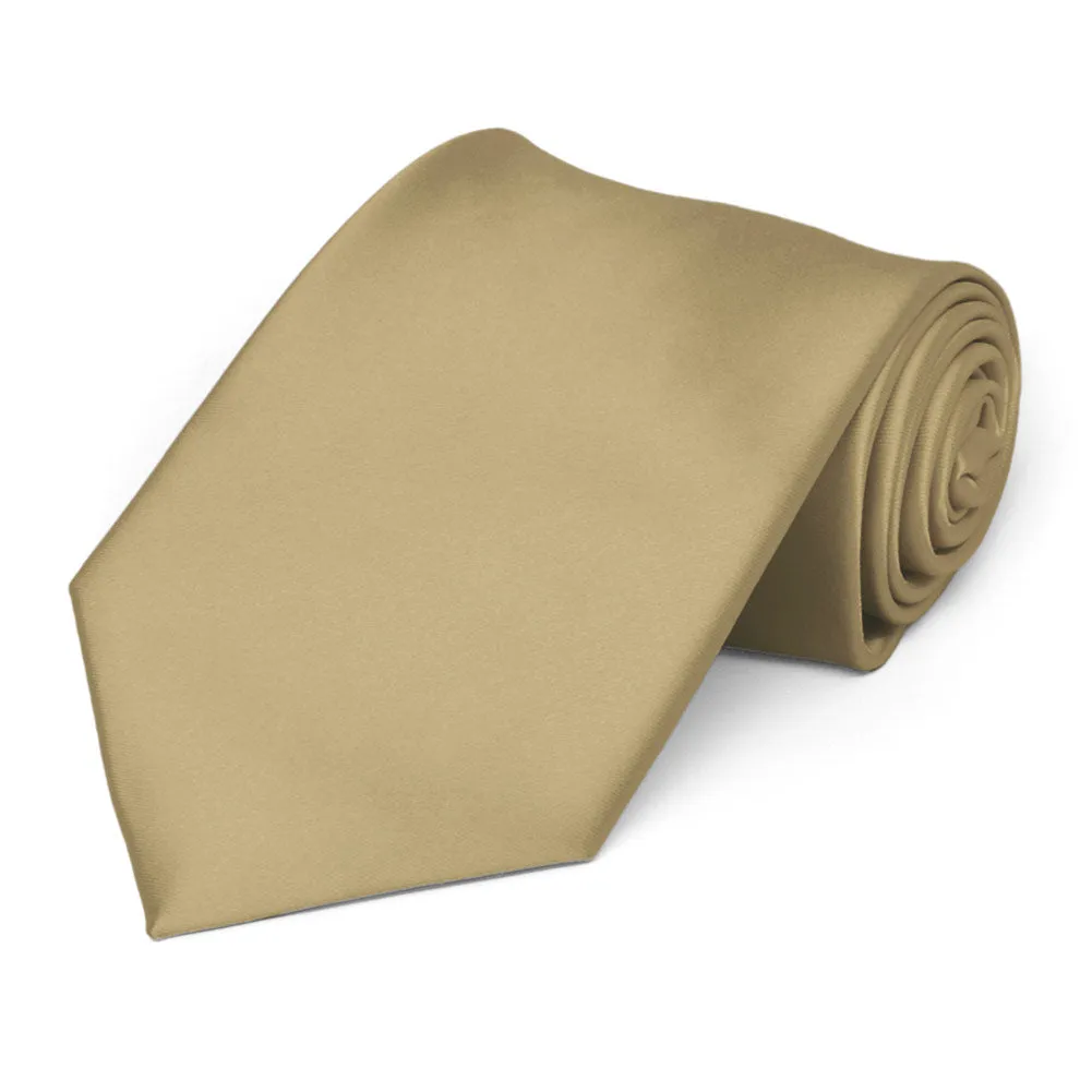 Golden Champagne Premium Solid Color Necktie sold by TieMart