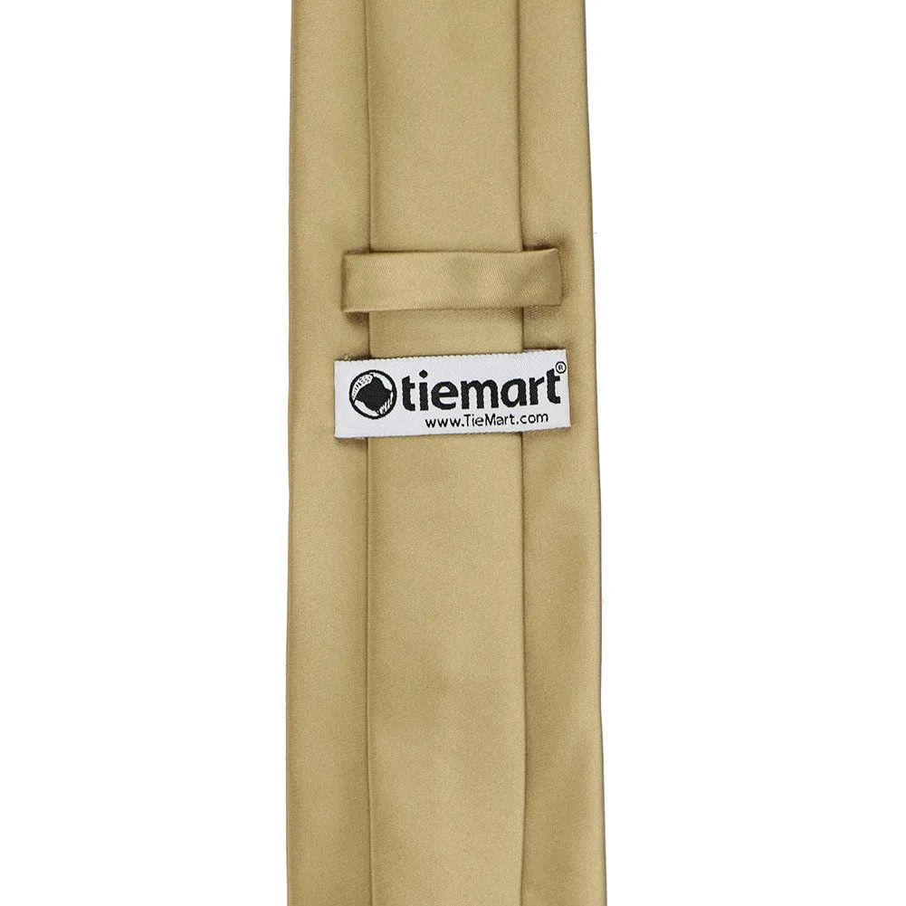 Golden Champagne Premium Solid Color Necktie sold by TieMart product image thumbnail 4