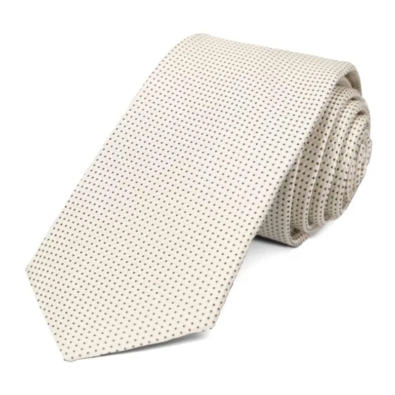 Pearl Arcadia Dotted Slim Necktie sold by TieMart