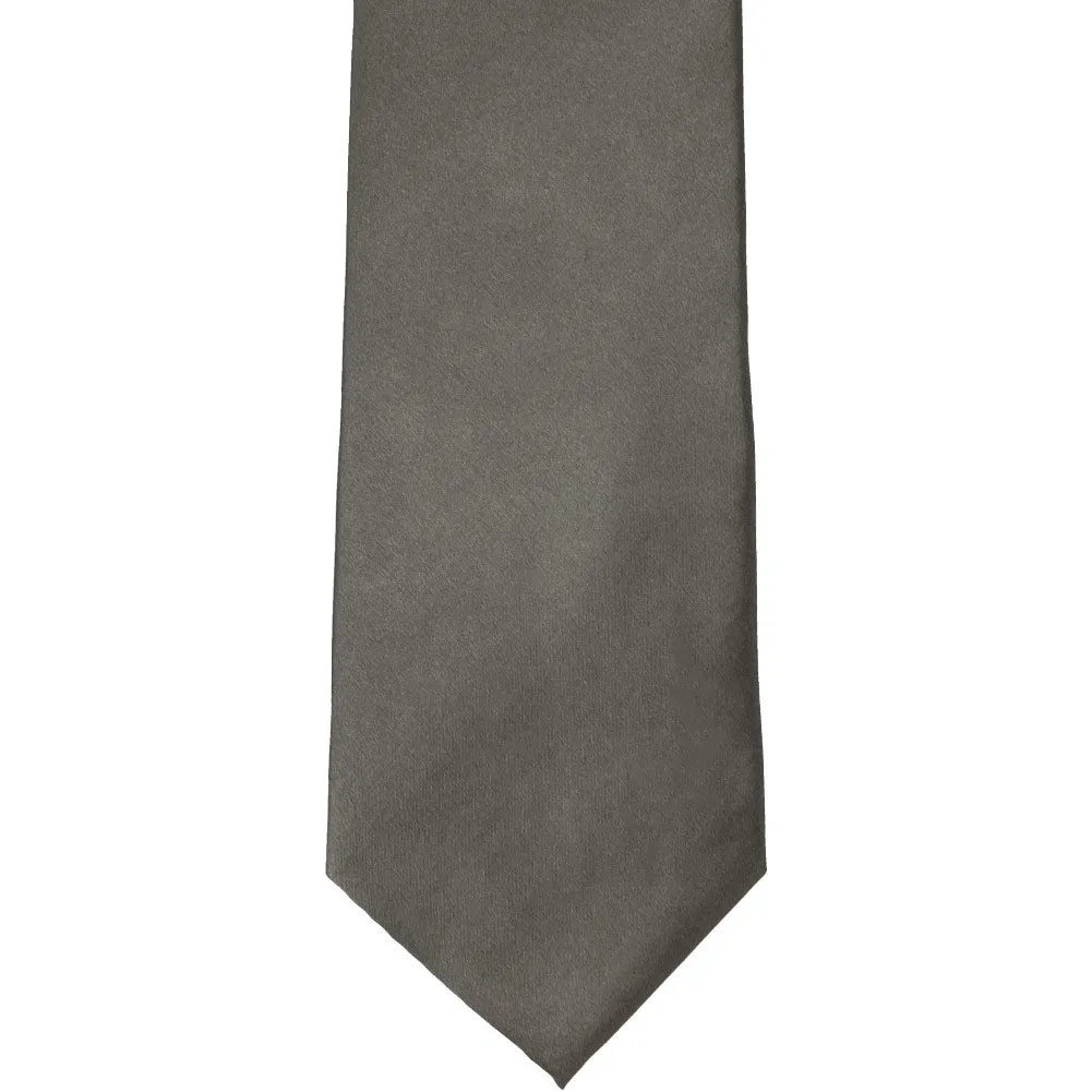 Graphite Gray Solid Color Clip-On Tie sold by TieMart product image thumbnail 3
