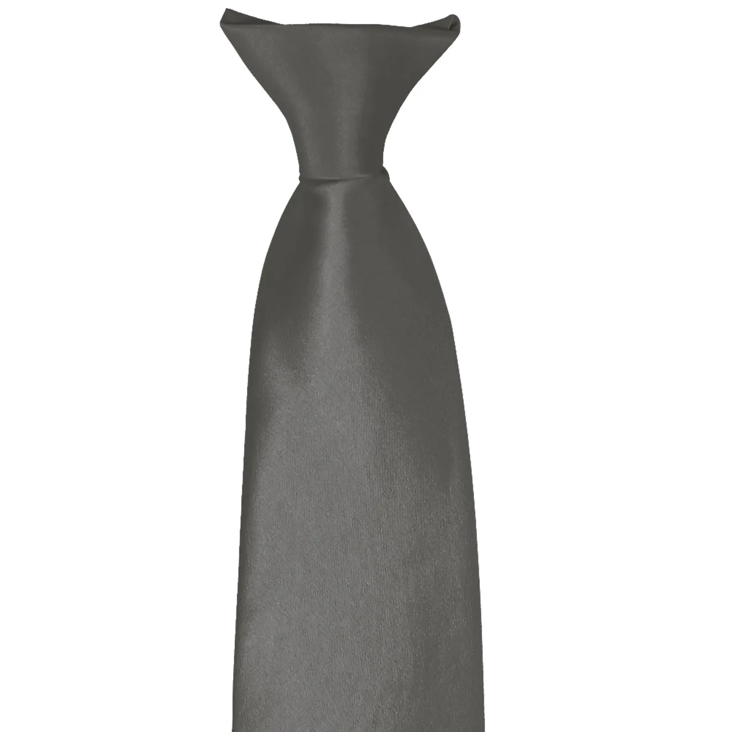 Graphite Gray Solid Color Clip-On Tie sold by TieMart product image thumbnail 2