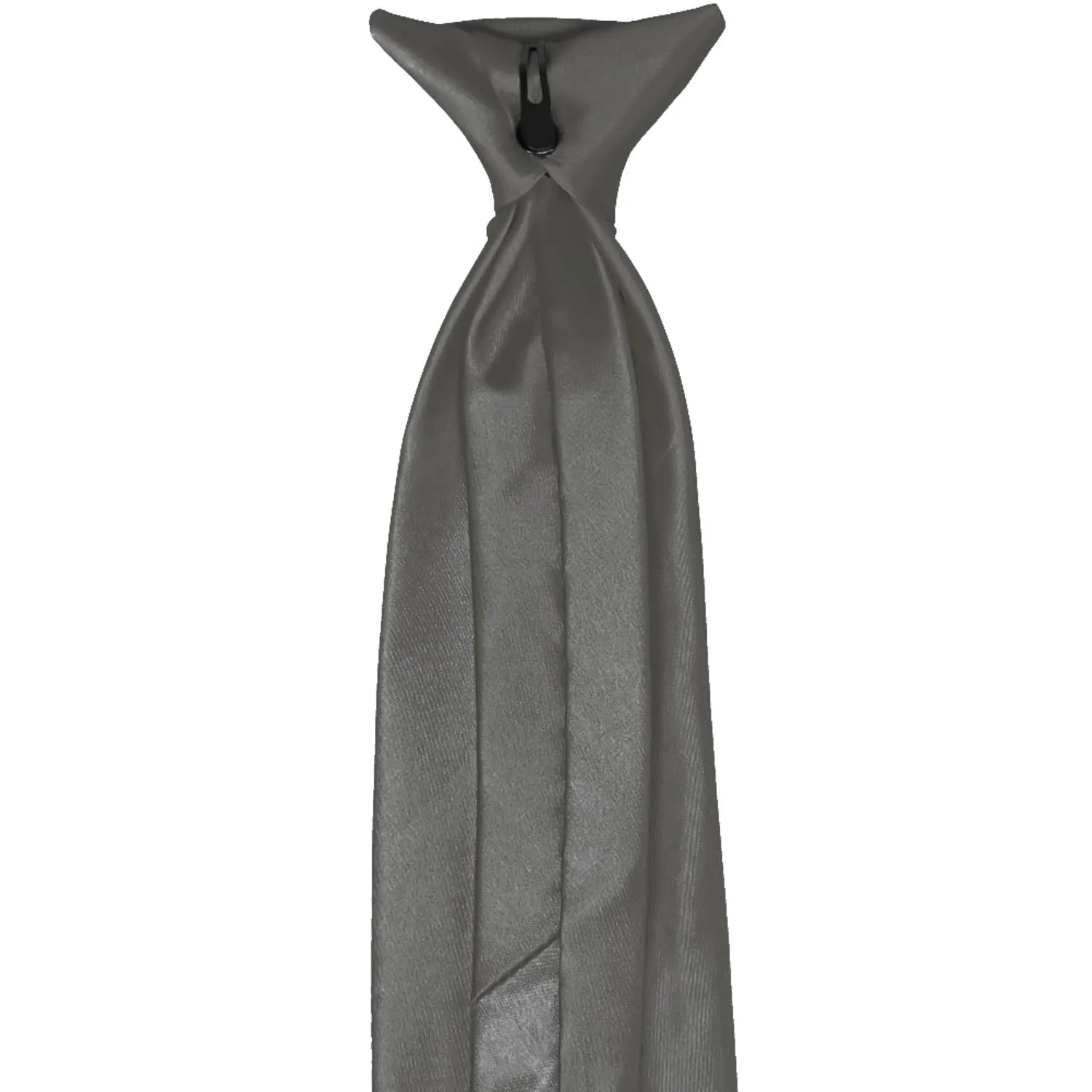 Graphite Gray Solid Color Clip-On Tie sold by TieMart product image thumbnail 4