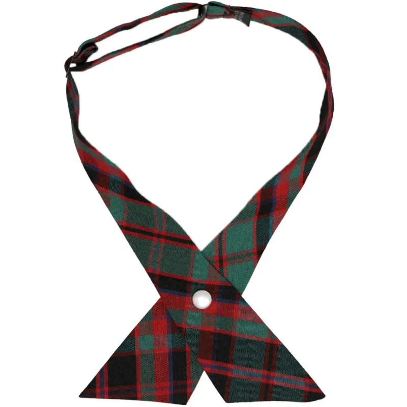 Red and Green Plaid Crossover Tie made by TieMart