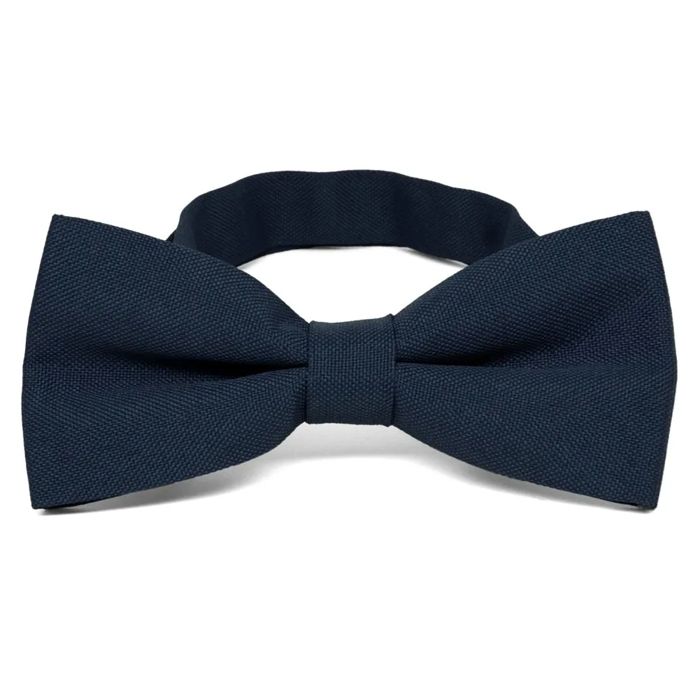 Dark Navy Blue Matte Finish Bow Tie sold by TieMart