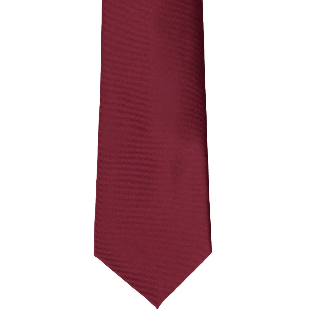 Burgundy Solid Color Clip-On Tie sold by TieMart product image thumbnail 3