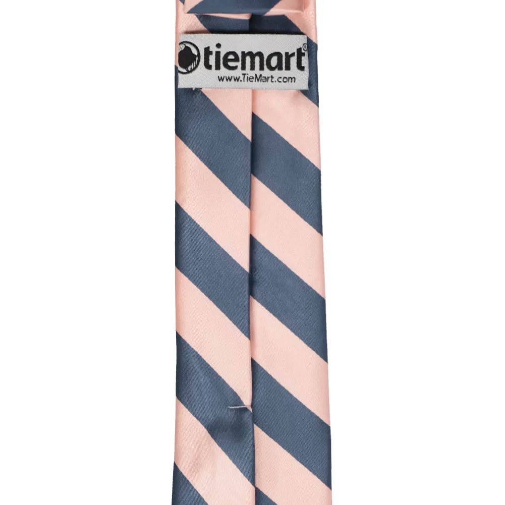 Dusty Blue and Petal Striped Slim Tie, 2.5" Width sold by TieMart product image thumbnail 3