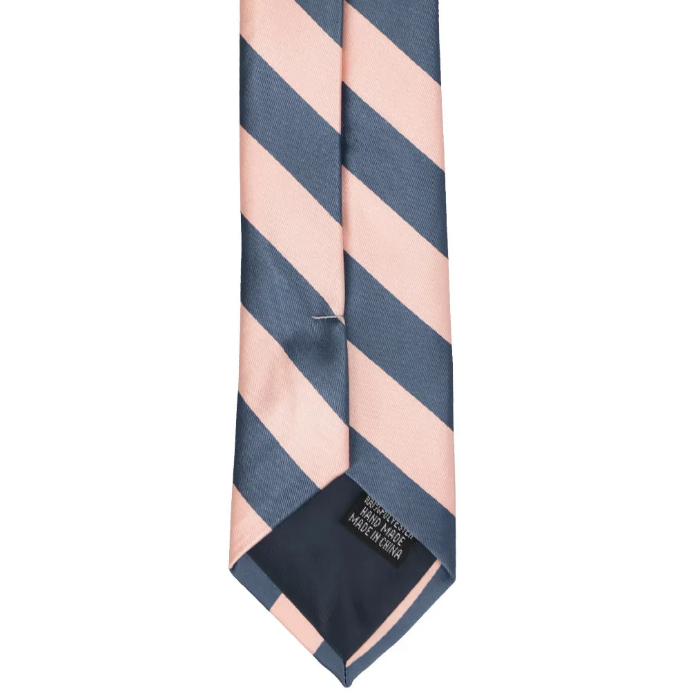 Dusty Blue and Petal Striped Slim Tie, 2.5" Width sold by TieMart product image thumbnail 4