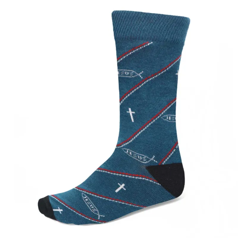 Men's Jesus Fish Socks sold by TieMart