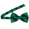 Kelly Green and Navy Blue Striped Bow Tie sold by TieMart