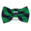 Kelly Green and Navy Blue Striped Bow Tie sold by TieMart