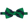 Kelly Green and Navy Blue Striped Bow Tie sold by TieMart