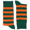 Men's Hunter Green and Orange Striped Socks sold by TieMart