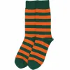 Men's Hunter Green and Orange Striped Socks sold by TieMart