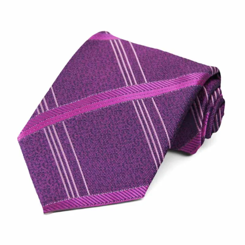 Dark Orchid Fresno Plaid Necktie sold by TieMart