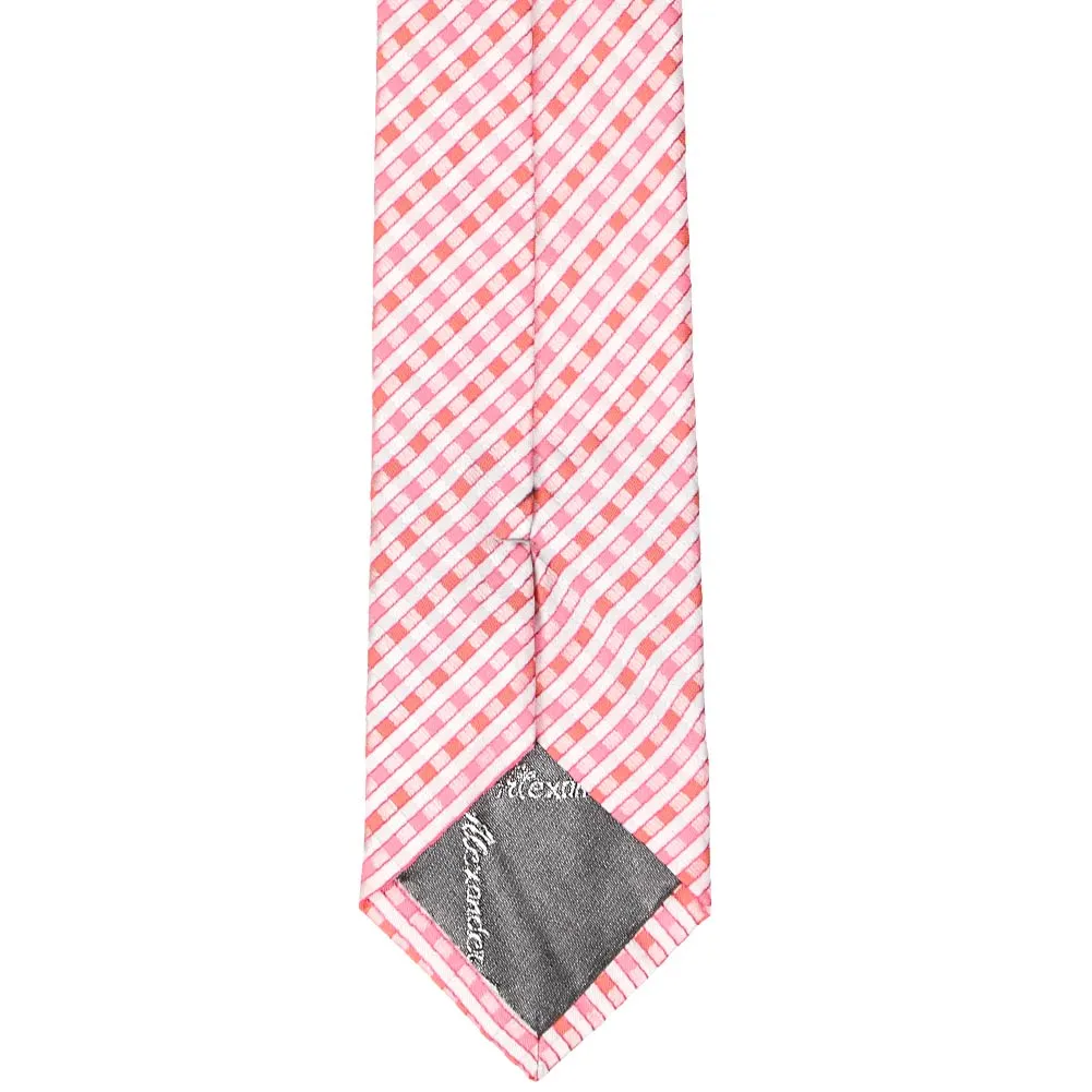 Perfect Pink George Plaid Slim Necktie, 2.5" Width sold by TieMart product image thumbnail 3