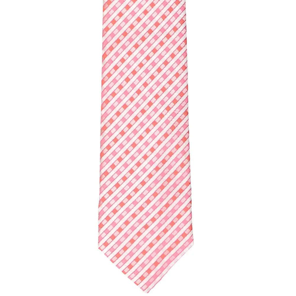 Perfect Pink George Plaid Slim Necktie, 2.5" Width sold by TieMart product image thumbnail 2