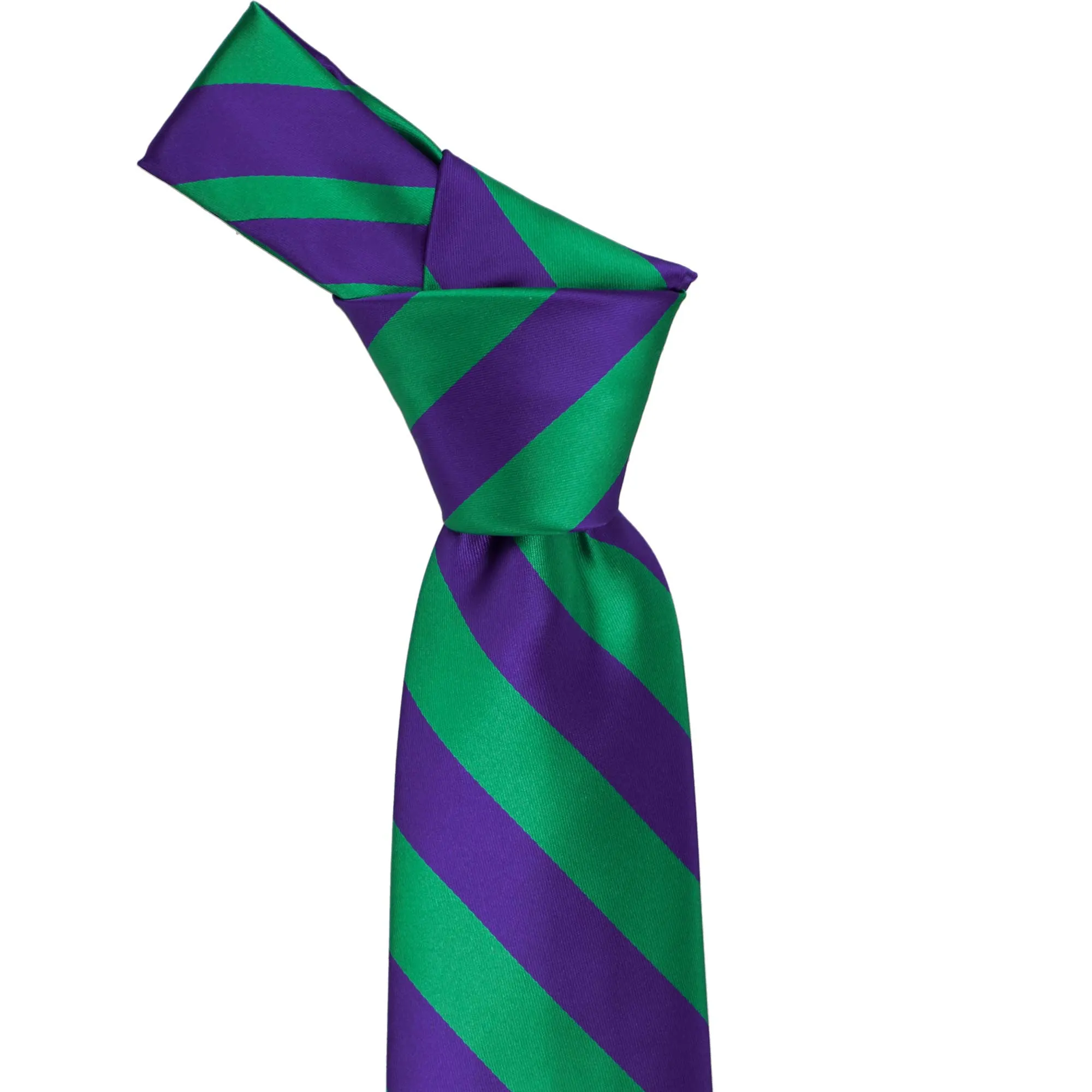 Kelly Green and Dark Purple Striped Tie sold by TieMart product image thumbnail 2