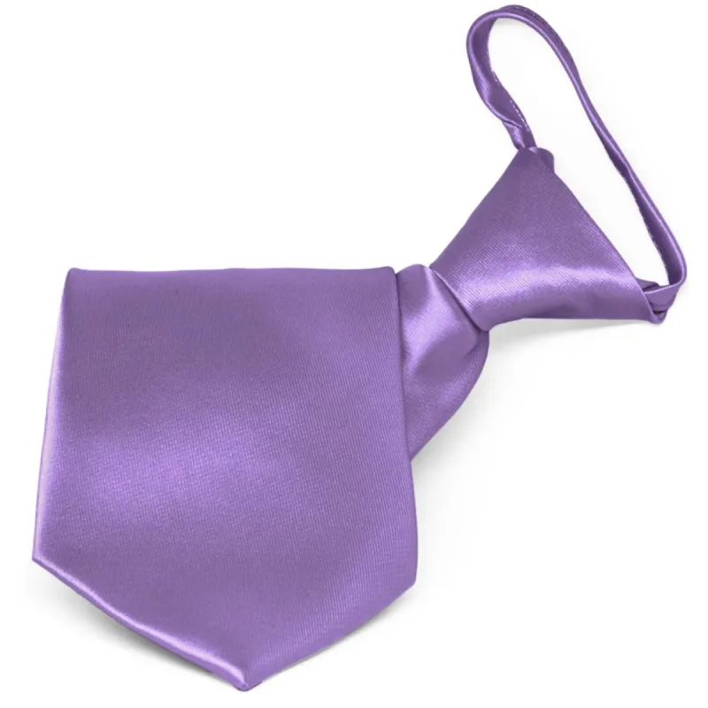 Purple Solid Color Zipper Tie sold by TieMart