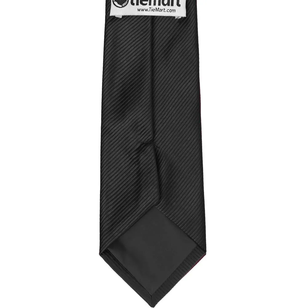 Black Ribbed Necktie, 3" Width sold by TieMart product image thumbnail 3