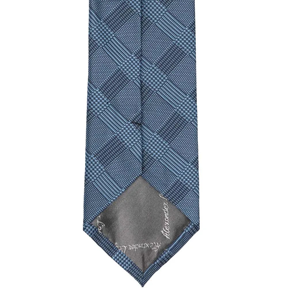 Dark Blue Michael Glen Plaid Extra Long Necktie sold by TieMart product image thumbnail 3