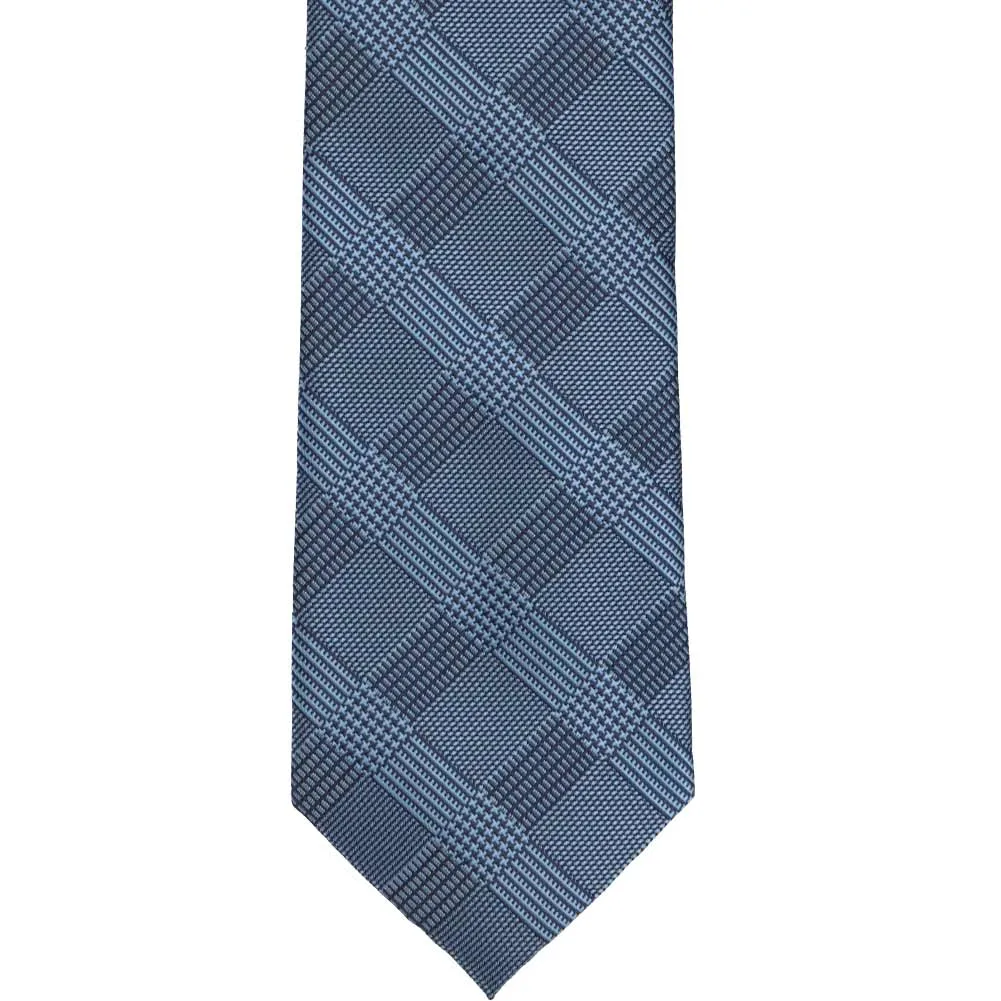 Dark Blue Michael Glen Plaid Extra Long Necktie sold by TieMart product image thumbnail 2