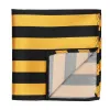 Golden Yellow and Black Striped Pocket Square sold by TieMart