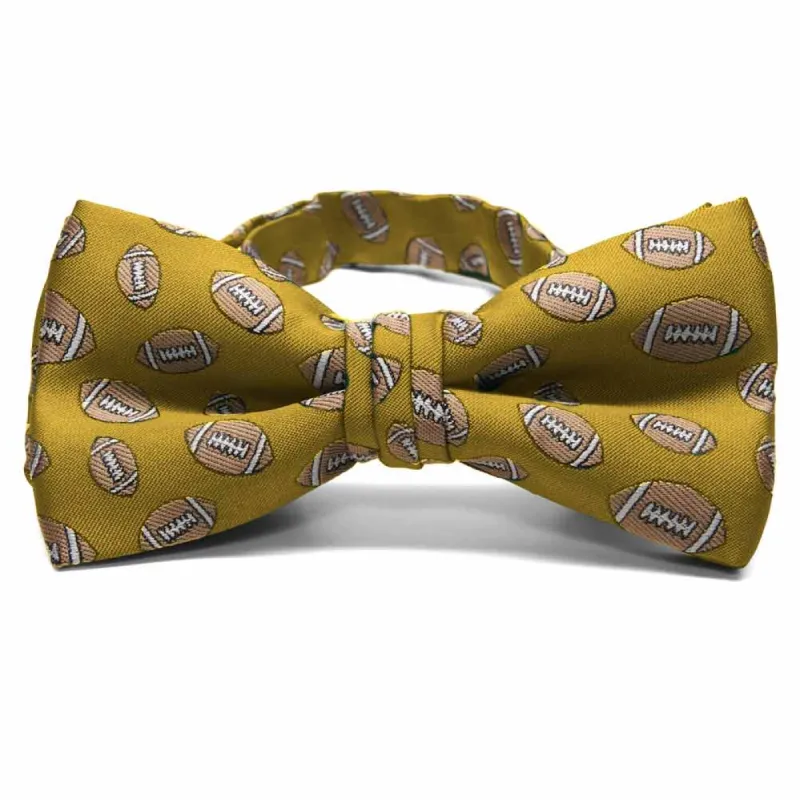 Gold Football Bow Tie sold by TieMart