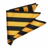 Golden Yellow and Black Striped Pocket Square sold by TieMart