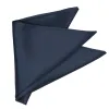 Navy Blue Silk Pocket Square sold by TieMart