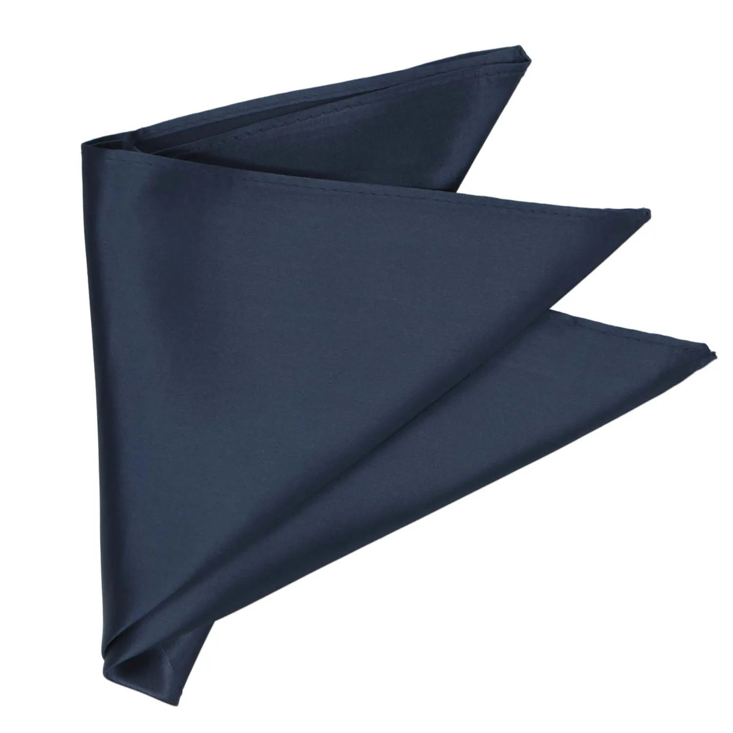 Navy Blue Silk Pocket Square sold by TieMart product image thumbnail 3