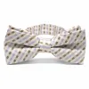 Cream George Plaid Band Collar Bow Tie sold by TieMart