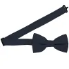 Dark Navy Blue Band Collar Bow Tie sold by TieMart